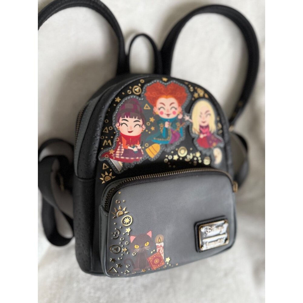 Disney Loungefly Hocus Pocus Mini Backpack Chibi Sanderson Sisters Binx black fa - Picture 3 of 12